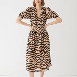 Jcrew zebra print midi dress